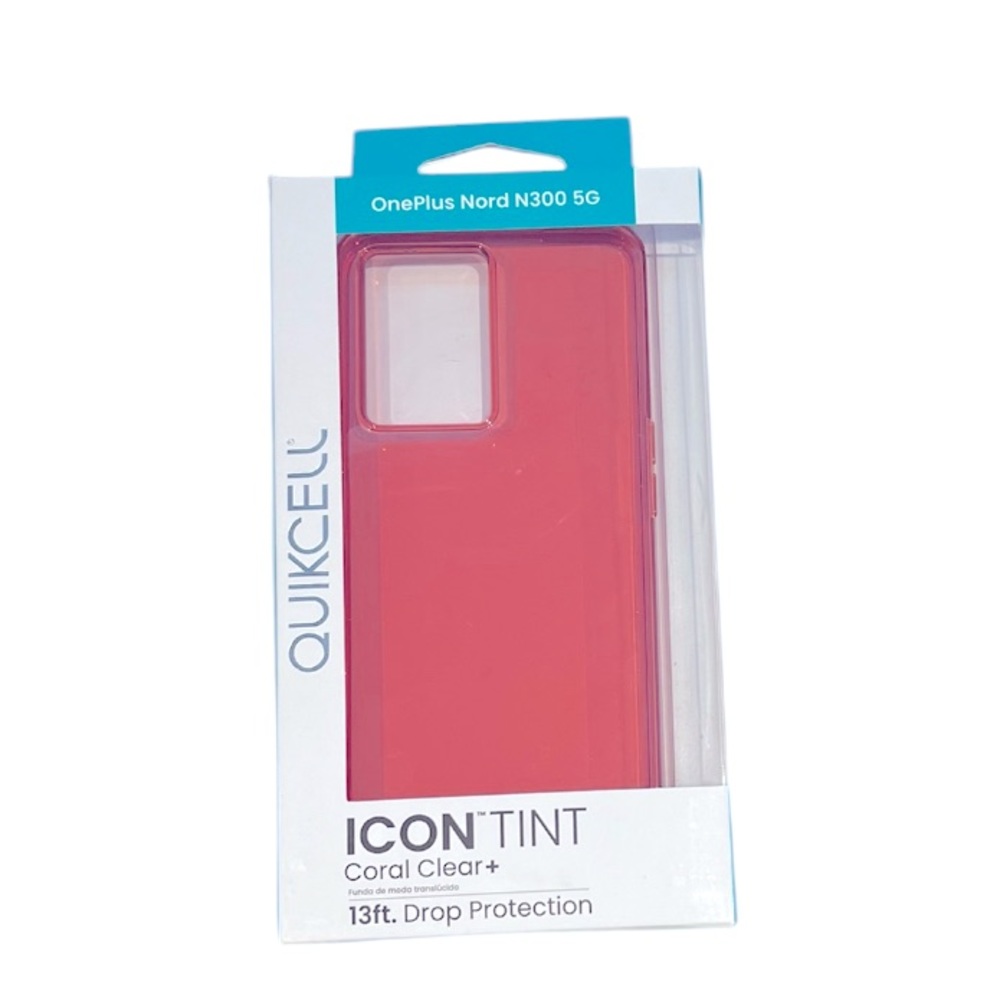 QUIKCELL OnePlus Nord N300 5G ICON TINT Translucent Case  CORAL CLEAR  NWT